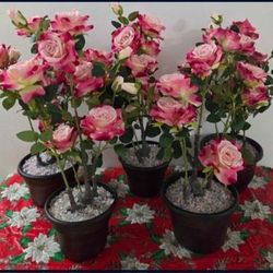 *** NEW LOW PRICE *** Faux Peony Rose Tree with Mixed Pink / Translucent Stones @ Lasting Creations