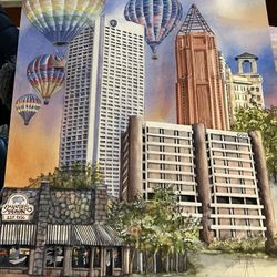 Anni Millet Print Of Balloons Flying Over Atlanta