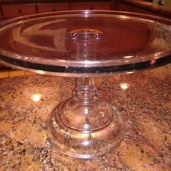 ELEGANT Antique Crystal CAKE STAND