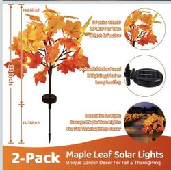 2Pack Artificial Solar Fall Lighted Maple Tree