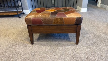Leather Patchwork Ottoman