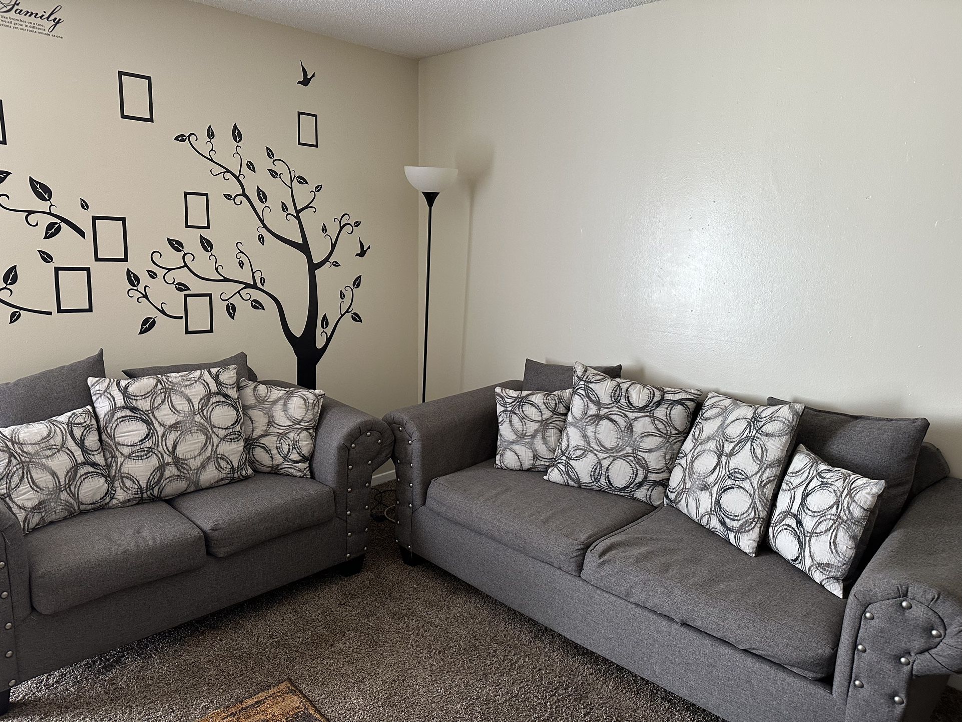 Couch with Decorative Pillows 