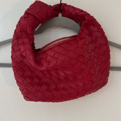 Small Woven Red Handbag 