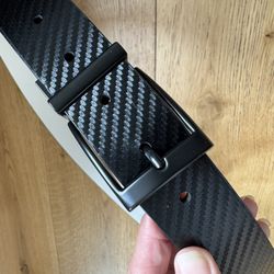 NIKE MEN'S BLACK FAUX LEATHER TEXTURE BELT SIZE 38