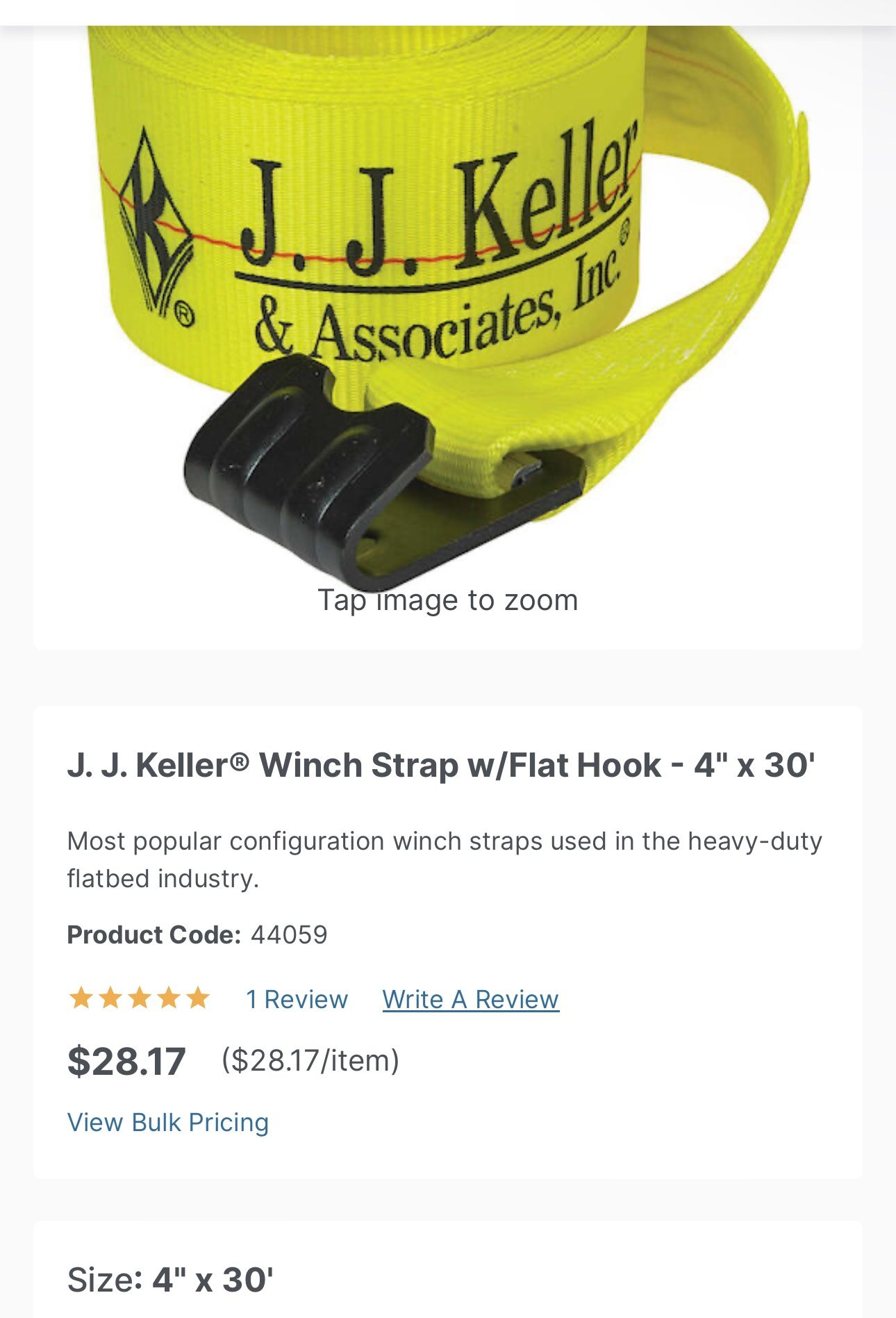 $15 Winch Strap 4”