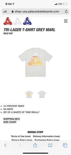 Palace tri lager T-shirt medium grey ds new ferg