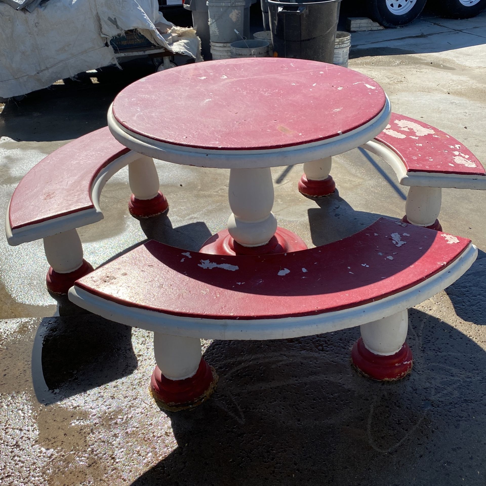 Concrete Bench And Table