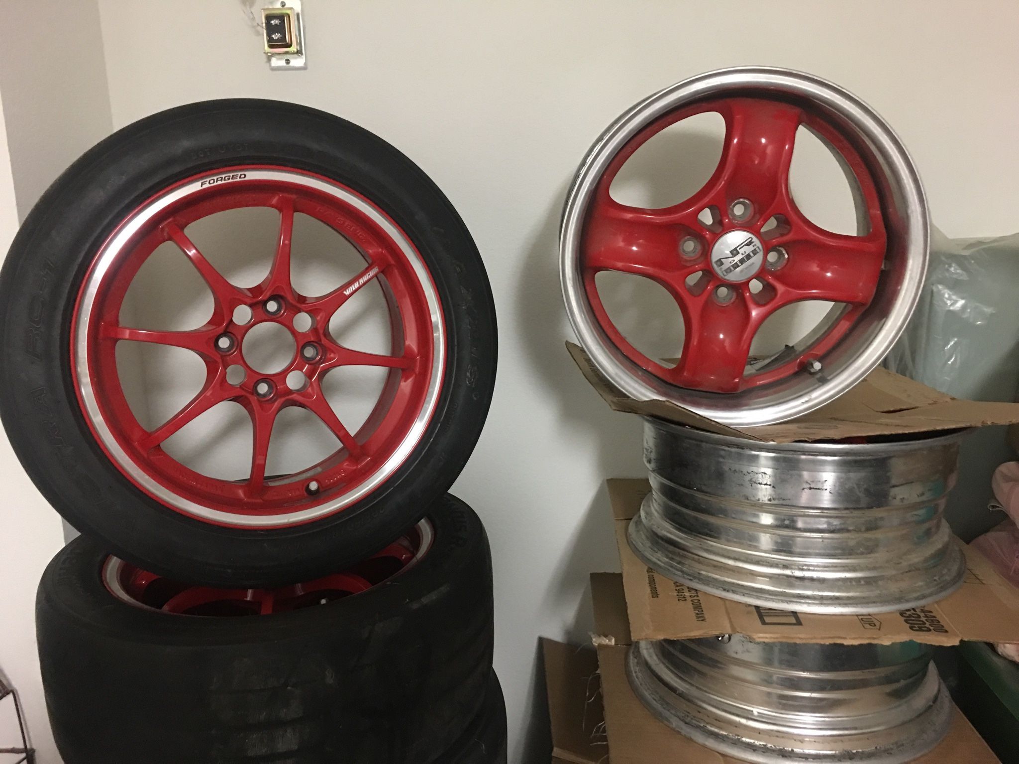 JDM Work NR4 Racing 4x100 15x6.5 Offset 32 Red for Sale in Moreno