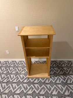 Tall wooden shelf (light colored wood)