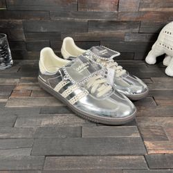 adidas gazelle silver green womens x Wales Bonner Samba Millennium 'Silver Metallic' Sneakers