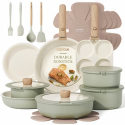 25pcs Pots And Pans Set Non Stick, Cookware Sets, Kitchen Set, Oven/Dishwasher/Fridge Safe, Space Saving Pots Set, Nonstick Set With Versatile Detacha