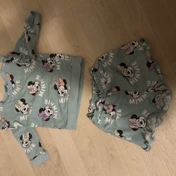 Two Piece Disney Baby Minnie Mouse Outfit - Size 18 Month 