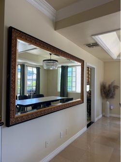 Large Oversized Ornate Bronze & Black Wall Mirror (MOVING SALE)