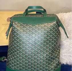 Goyard Green Coated Canvas Backpack