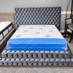 Modern queen size bed frame | mattress sold separately