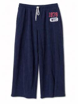 NYC 1978 Wide Leg Sweatpants XXL Navy Fleece Lounge Joggers