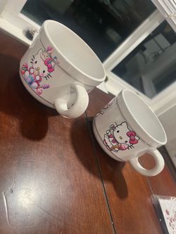 2 Hello kitty soup mugs
