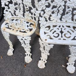 2 Cast Iron Chairs Selling Both For 300