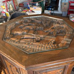 Asian Hand Carved Side Tables And Coffee Table 