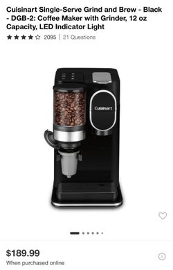 Brand New Cuisinart Single-Serve Grind & Brew Coffee Maker