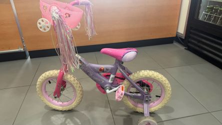 Huffy Girls 12 inch princess bike bicycle training wheels pink
