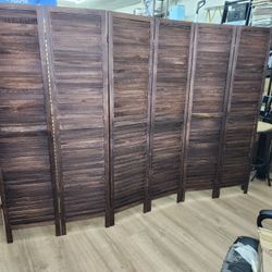 6 panels wood room dividers (96"W×67"H).