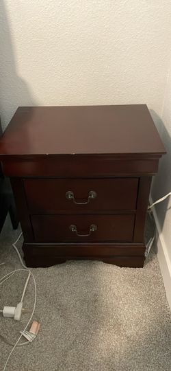 Cherry Wood 2-Drawer Nightstand