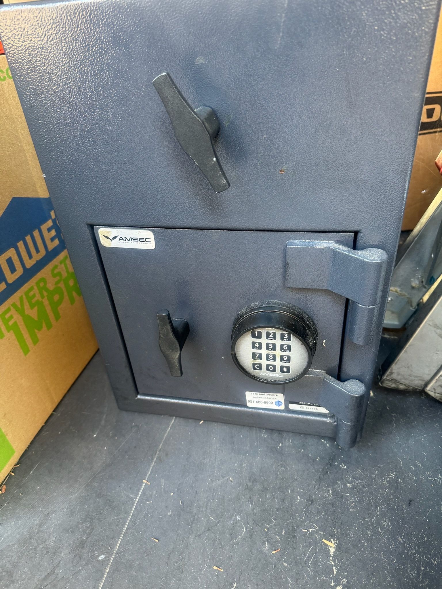 AMSEC Top Rotary Deposit Safe Valued $800.00 Selling Price $450.00 90LBS 20 X 14 x14