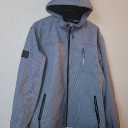 Distortion Comfort And Style Unisex Jacket Coat Size XL Zip Pockets Blue