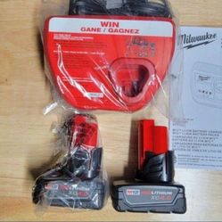 Milwaukee M12 Charger And 2 X 4.0 Ah Batteries