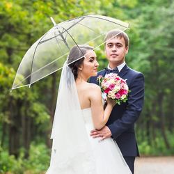 60 PCS Clear Wedding Umbrellas Bulk Transparent Auto Open Stick #2551Q T4