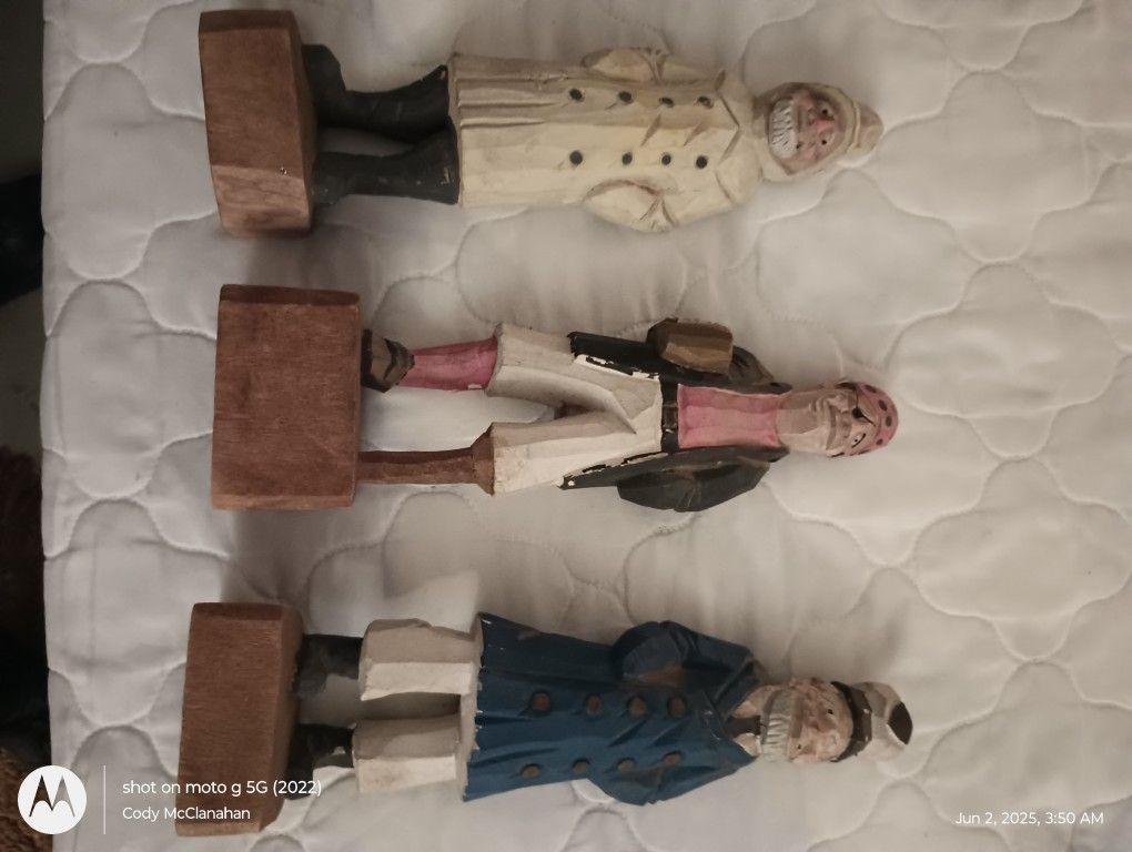 Antique French Carved Wooden Naval Figurines
