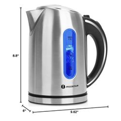 Aigostar King 1.7L Stainless Steel Electric Kettle - Blue LED