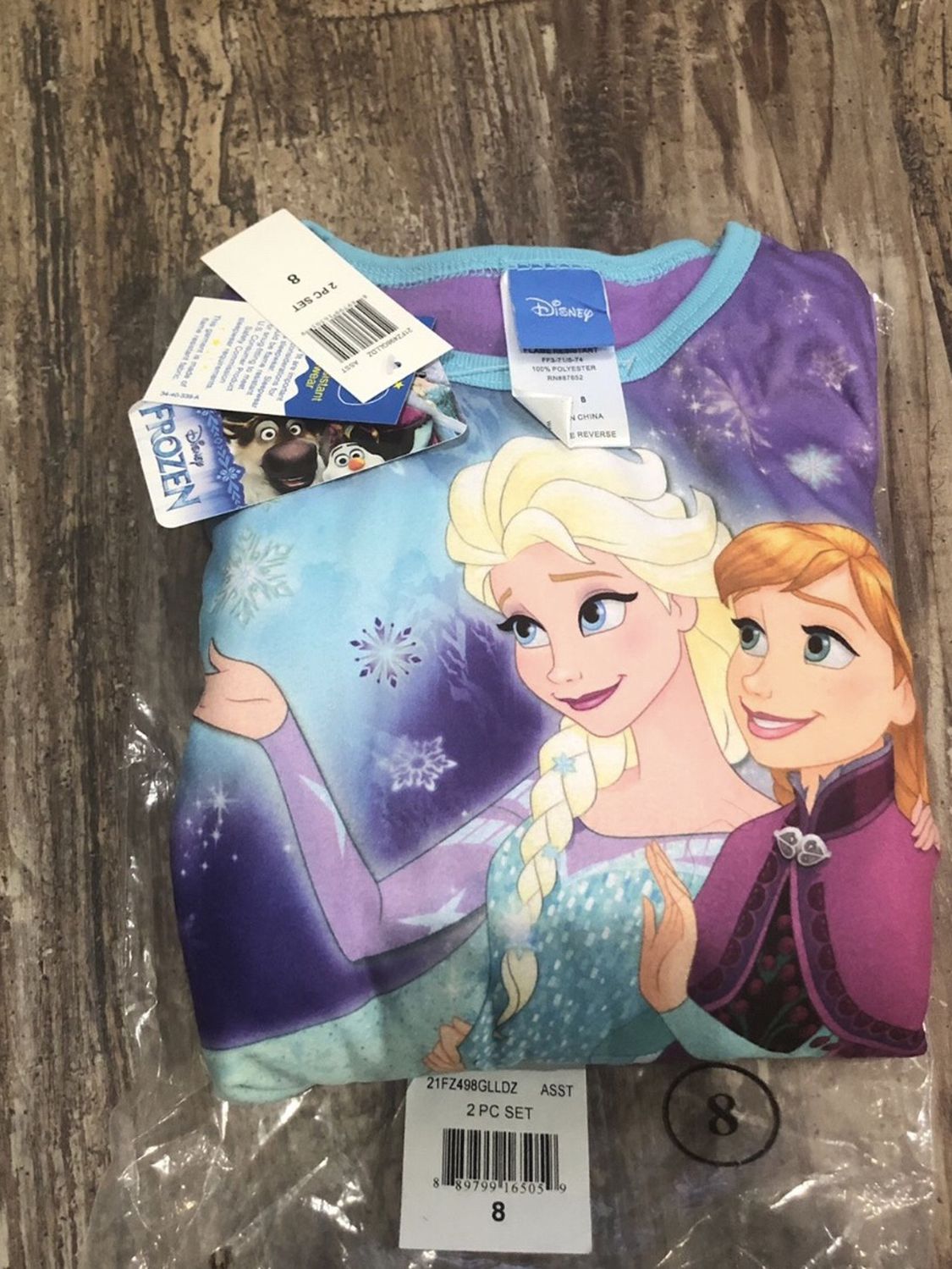 Brand new Disney Girls Frozen 2-Piece Pajama Set size 8