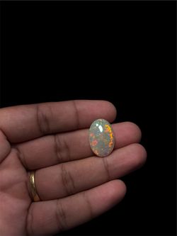 10 Ct Natural Ethiopian Opal Oval Cabochon 23.65mm Fiery Play of Color Gemstone
