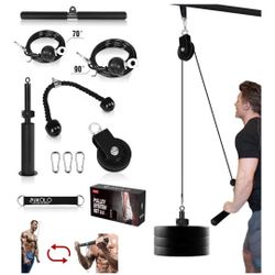 Fitness LAT and Lift Pulley System, Dual Cable Machine(70'' and 90'') with Upgraded Loading Pin