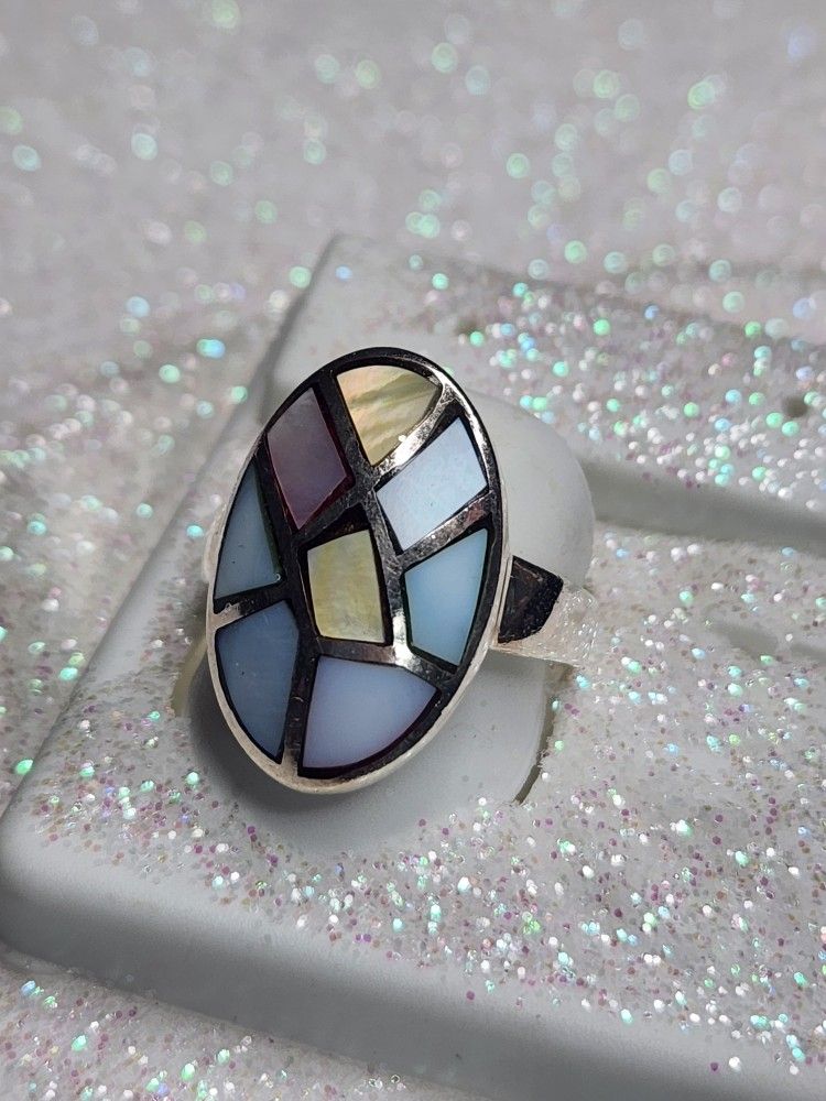 Multi Color Australian Opal Triplet Rhodium Over Sterling Silver Ring
Hot item!