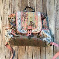 Tigerbear Republik Backpack Drawstring Snap Patterned Lace Tilly’s