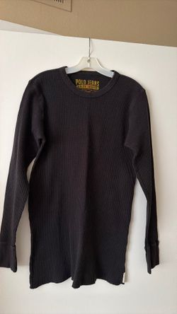 Men’s Polo Black Shirt Long Sleeve Size XL