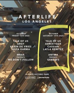 2 SATURDAY AFTERLIFE TICKETS