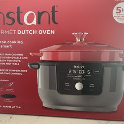 Instant Cast Iron Dutch Oven 6 qt Red