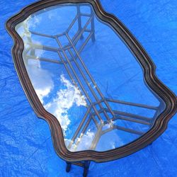 Mahogany Faux Bamboo Coffee Table