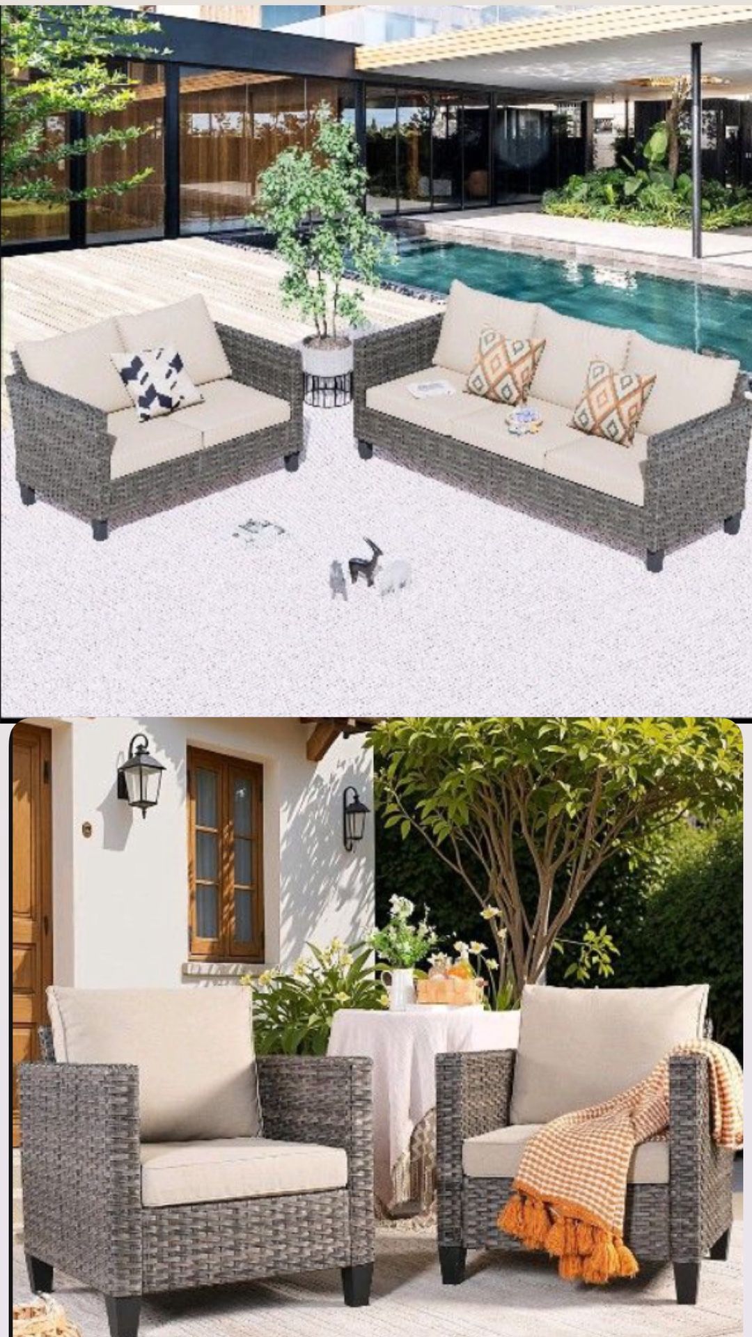 Three Seater Sofa Two-seater Couch Plus Two Stationary Chairs All Brand New In The Box Patio Furniture Set Outdoor Furniture ???