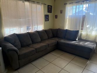 Gray Fabric Sectional Sofa