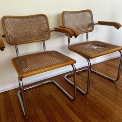 Marcel Breuer MCM Cane Chairs Two Broken Seat