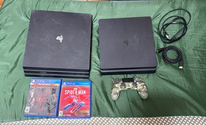 2 PS4s with controller and 2 games