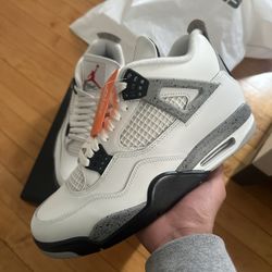 Size 10 -Jordan 4 White Cement
