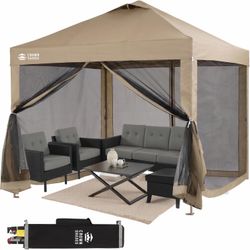 Crown Shades Vista 10’X 10’ Gazebo | Mesh Walls