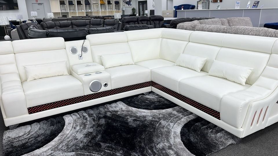 Brand New Futuristic Sectional with LED Lights and Speakers $39 down payment and take home today