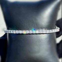 14k white gold 5CTW Natural Diamond Tennis Bracelet 7” 3.5mm